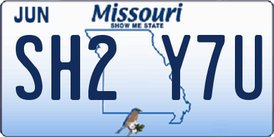 MO license plate SH2Y7U