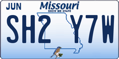 MO license plate SH2Y7W