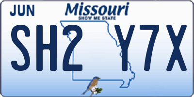 MO license plate SH2Y7X