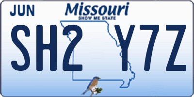 MO license plate SH2Y7Z