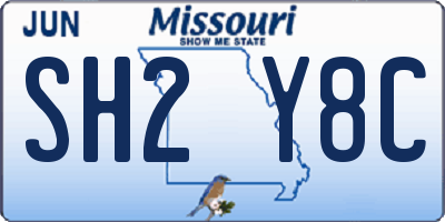 MO license plate SH2Y8C