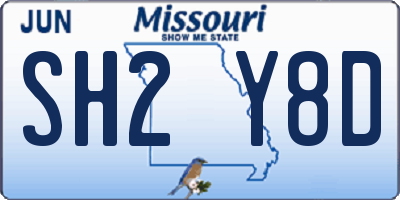 MO license plate SH2Y8D