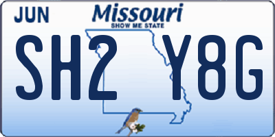 MO license plate SH2Y8G