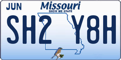 MO license plate SH2Y8H