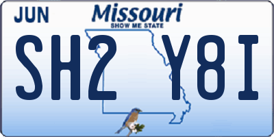 MO license plate SH2Y8I