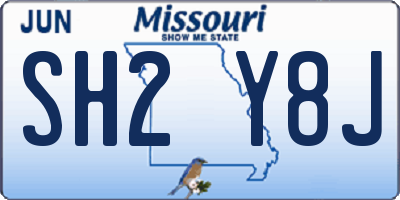 MO license plate SH2Y8J