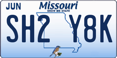 MO license plate SH2Y8K
