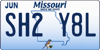 MO license plate SH2Y8L
