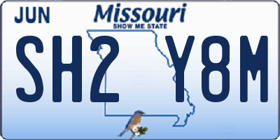MO license plate SH2Y8M