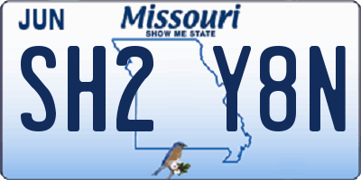 MO license plate SH2Y8N