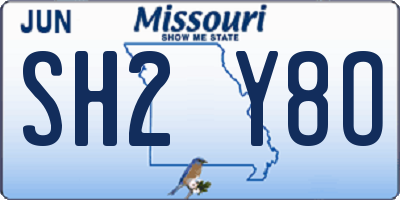 MO license plate SH2Y8O