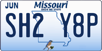 MO license plate SH2Y8P