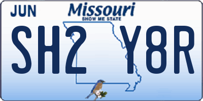 MO license plate SH2Y8R
