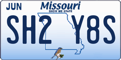 MO license plate SH2Y8S