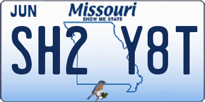 MO license plate SH2Y8T