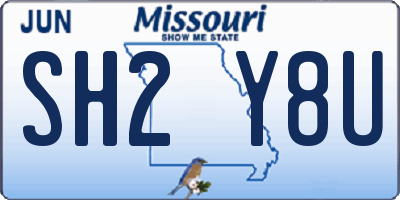 MO license plate SH2Y8U