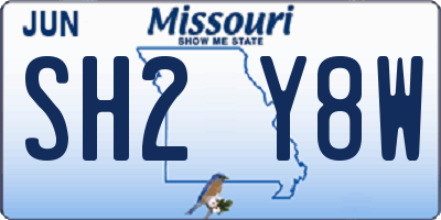MO license plate SH2Y8W