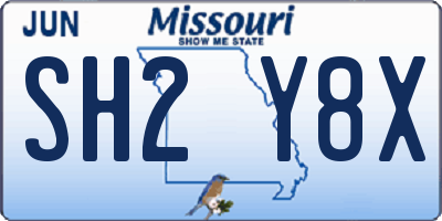 MO license plate SH2Y8X
