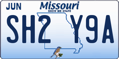 MO license plate SH2Y9A