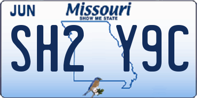 MO license plate SH2Y9C