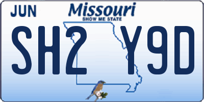 MO license plate SH2Y9D