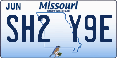 MO license plate SH2Y9E