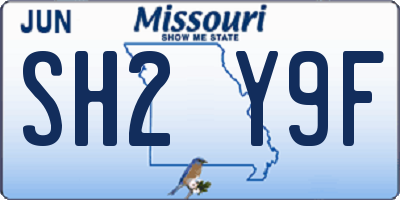 MO license plate SH2Y9F