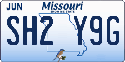 MO license plate SH2Y9G