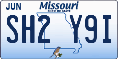 MO license plate SH2Y9I
