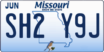 MO license plate SH2Y9J