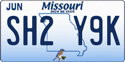 MO license plate SH2Y9K