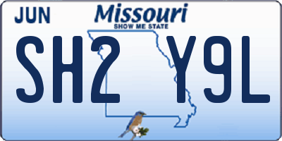 MO license plate SH2Y9L