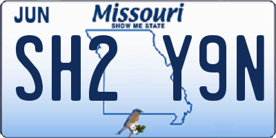 MO license plate SH2Y9N
