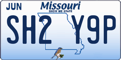 MO license plate SH2Y9P