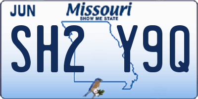 MO license plate SH2Y9Q