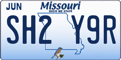 MO license plate SH2Y9R