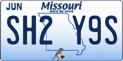 MO license plate SH2Y9S