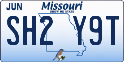 MO license plate SH2Y9T