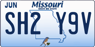 MO license plate SH2Y9V
