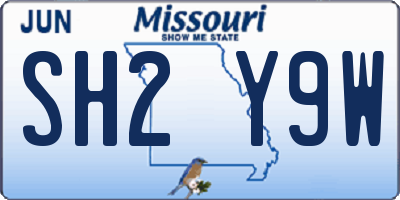 MO license plate SH2Y9W
