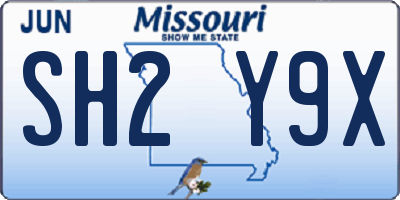 MO license plate SH2Y9X