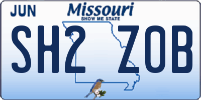 MO license plate SH2Z0B