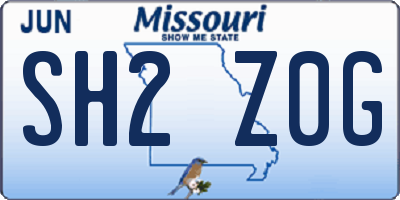MO license plate SH2Z0G
