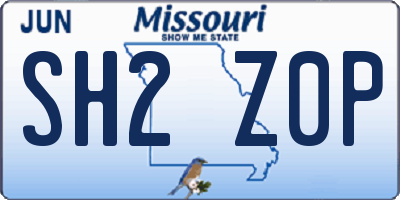 MO license plate SH2Z0P