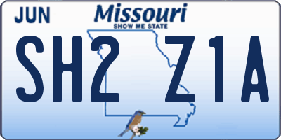 MO license plate SH2Z1A