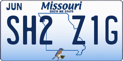 MO license plate SH2Z1G
