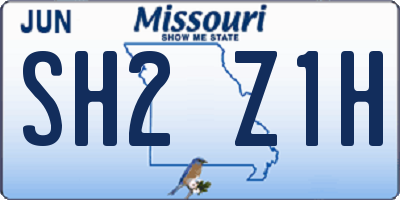 MO license plate SH2Z1H