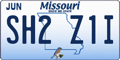 MO license plate SH2Z1I