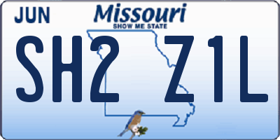 MO license plate SH2Z1L
