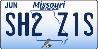 MO license plate SH2Z1S